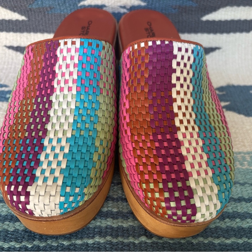 Charlotte Stone Martino Clogs in Carnival Check - Picture 2 of 9